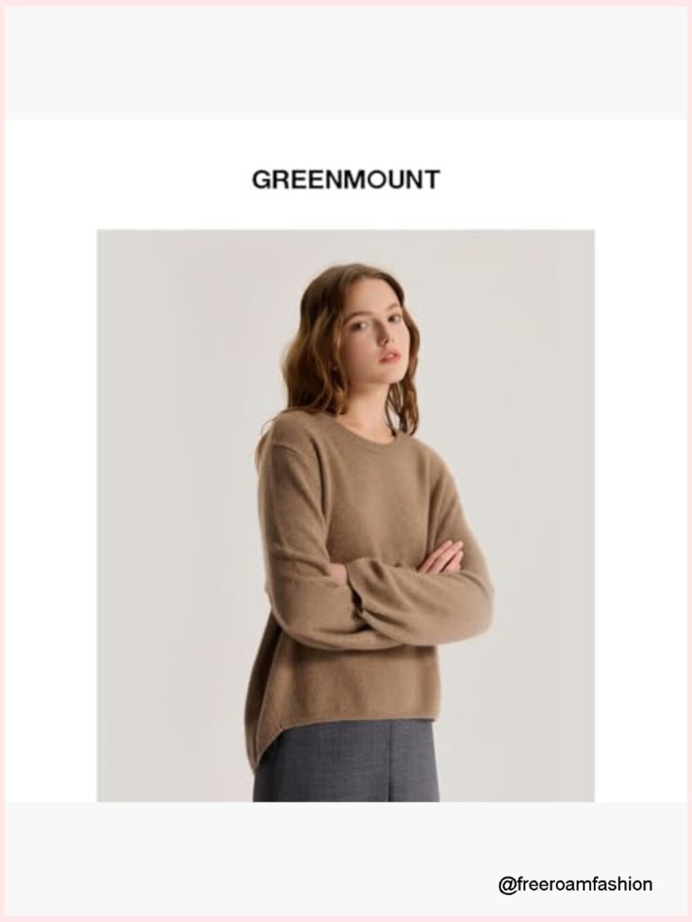 Loose Fit 7-Gauge Cashmere Crewneck Sweater Pullover Undyed Eco-Friendly - Picture 4 of 7